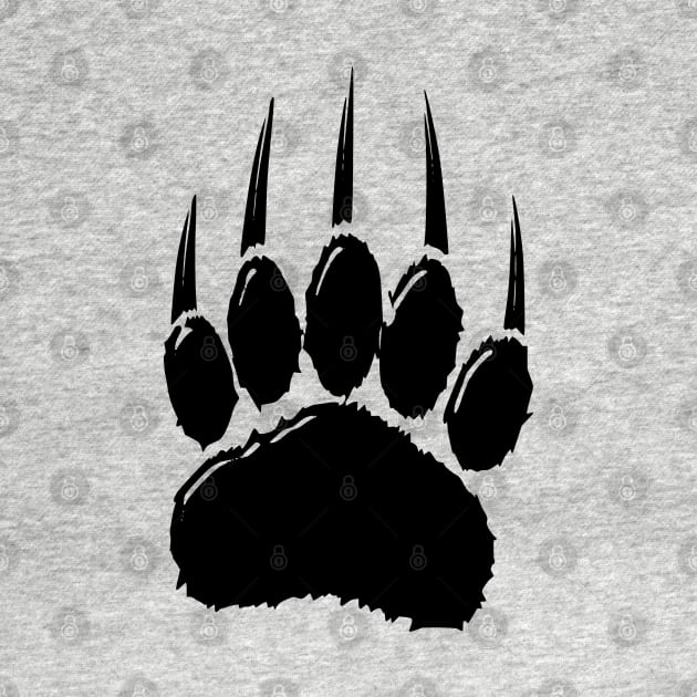 Shiny Black Bear Paw Print by Braznyc